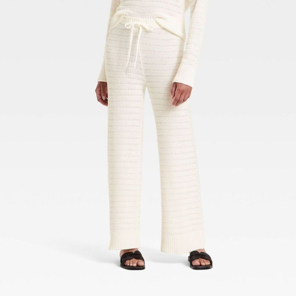 Women's High-Rise Full Sweater Pull-On Pants - Universal Thread Cream XL